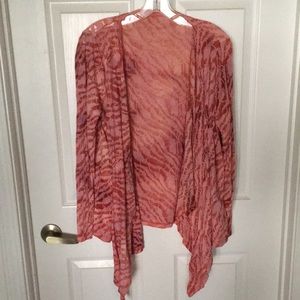 Vintage Cardigan Two Toned Long Sleeved Waterfall Front Medium